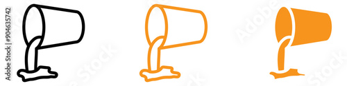 Fluid Pouring Icon for Liquid and Beverage Graphics Essential for Representing Pouring Actions and Liquid Flow