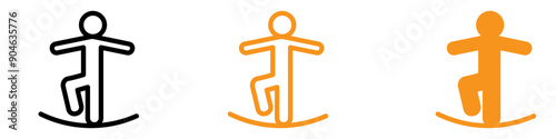 Balancing Tightrope Walker Icon for Performance and Risk Graphics Perfect for Representing Tightrope Walking and High-Risk Performance