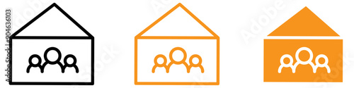 Social Roommates Icon for Housing and Community Graphics Essential for Representing Roommates and Shared Living Spaces