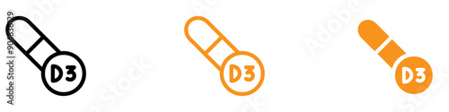 Healthy Vitamin D3 Icon for Wellness and Supplements Graphics Ideal for Representing Vitamin D3 and Bone Health