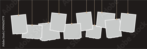 Pictures or photos frame collage. comics page grid layout abstract photo frames and digital photo wall template