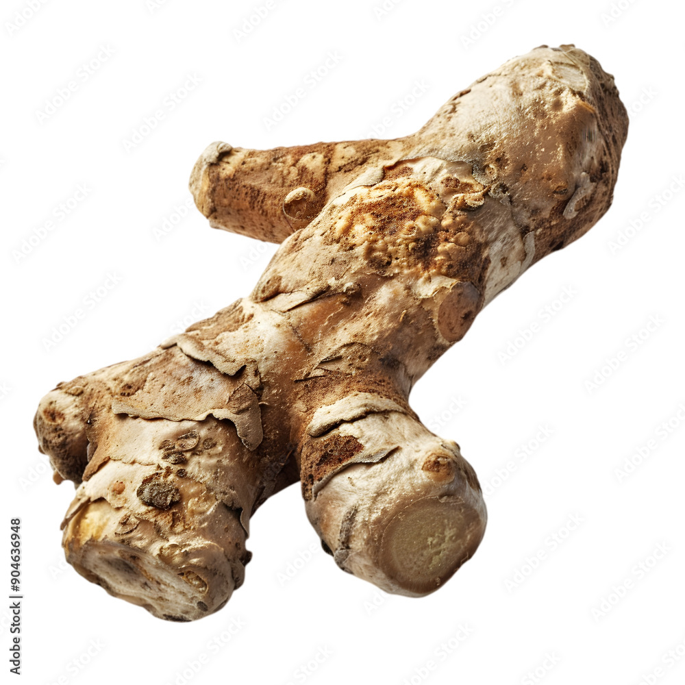 Close-up of a ginger root isolated isolated on a transparent background. Close-up of a ginger root isolated isolated on a transparent background.