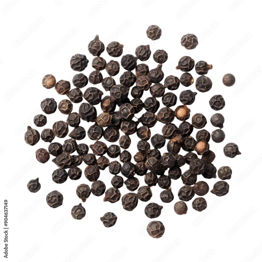 Close-up of black peppercorns on a trransparant background. Close-up of black peppercorns on a trransparant background.