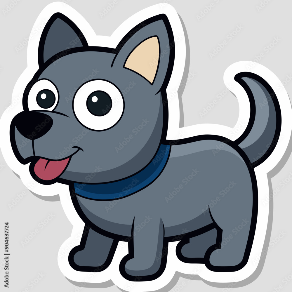 Cartoon dog, dog vector illustration, pet vector art, dog silhouette, animal vector icon, eps