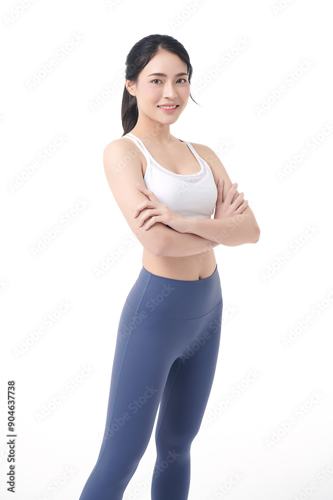 Beautiful young asian sport woman with sportswear ready for exercise on white background, Advertising sportswear and yoga wear, Healthy lifestyle, sport. Beautiful young asian sport woman with sportswear ready for exercise on white background, Advertising sportswear and yoga wear, Healthy lifestyle, sport.