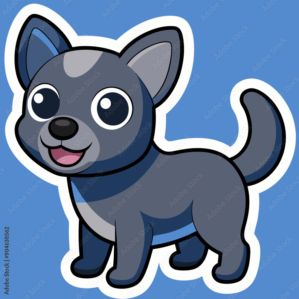 Fototapeta premium Cartoon dog, dog vector illustration, pet vector art, dog silhouette, animal vector icon, eps