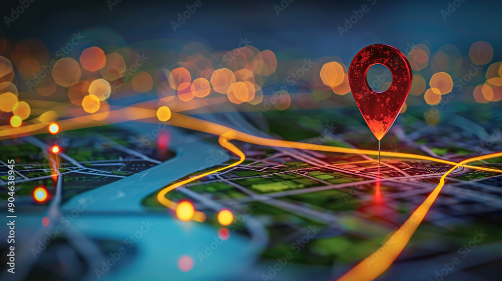 A map with pins showing the location of different cities A map with pins showing the location of different cities