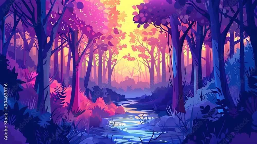 Magical Forest Stream at Sunset Magical Forest Stream at Sunset
