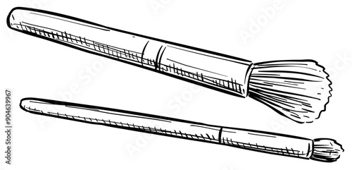 makeup brush handdrawn illustration
