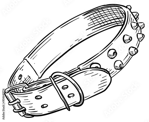 dog collar handdrawn illustration