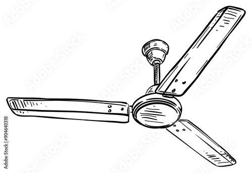 ceiling fan handdrawn illustration