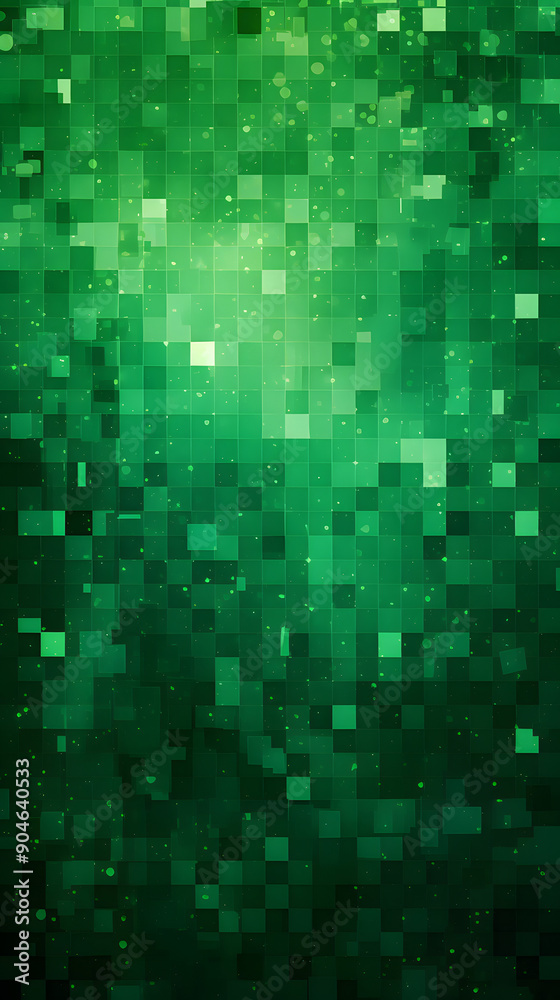 Digital green glitter square mosaic abstract graphic poster background Digital green glitter square mosaic abstract graphic poster background