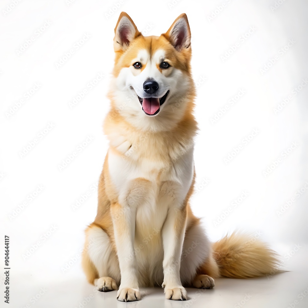 Happy Dog Sitting on White Background. Happy Dog Sitting on White Background.