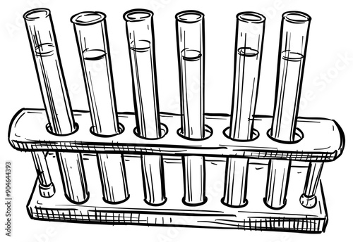 test tube handdrawn illustration