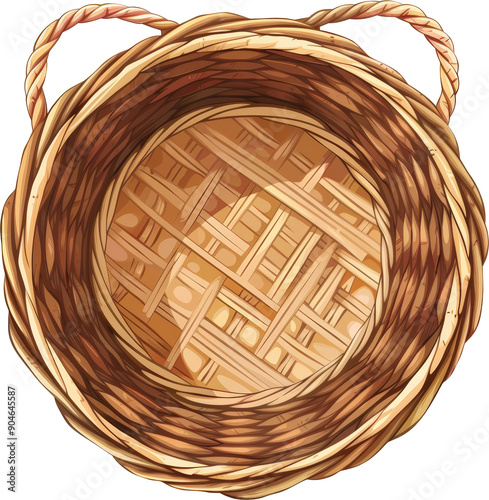 Empty wicker basket photo