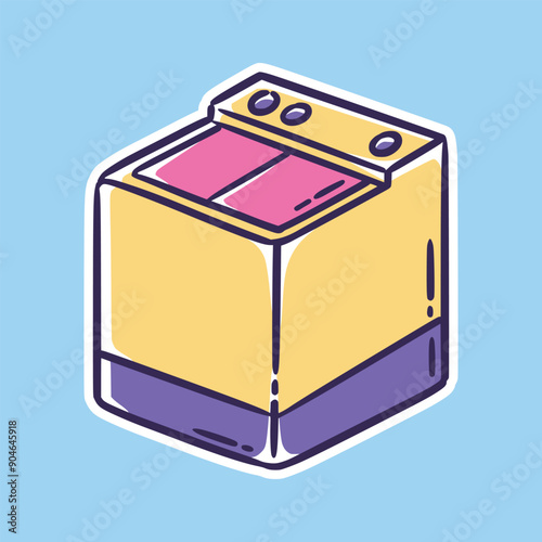 hand drawn Washing machine doodle icon photo