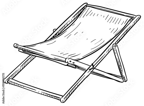 deck chair handdrawn illustration