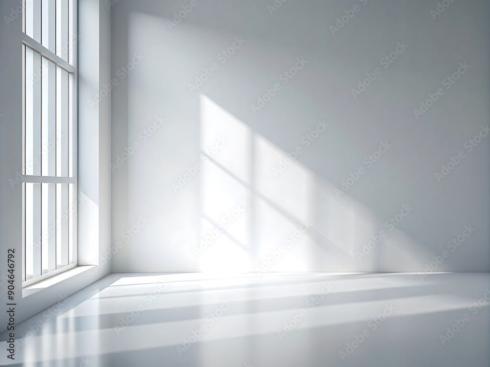 Sunlight Through Window in Empty Room.