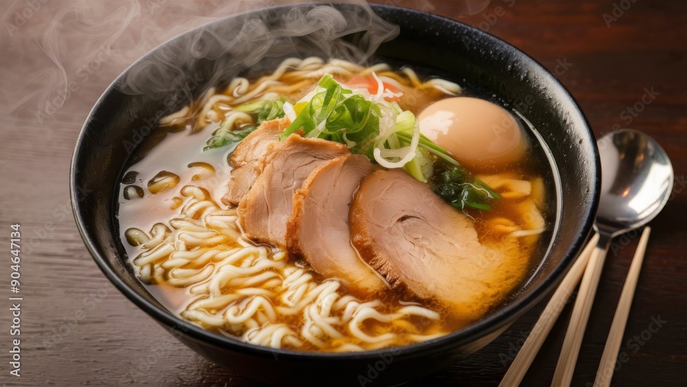 Delicious Tonkotsu Ramen with Rich Pork Bone Broth Delicious Tonkotsu Ramen with Rich Pork Bone Broth