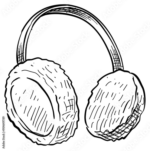 ear muff handdrawn illustration