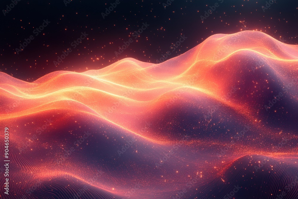 Obraz premium Vibrant Neon Waves with Fluid Gradient and Glow