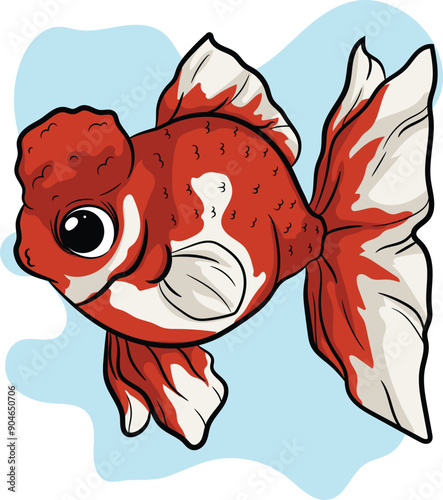 ilustration of cute gold fish vector are usable or editable