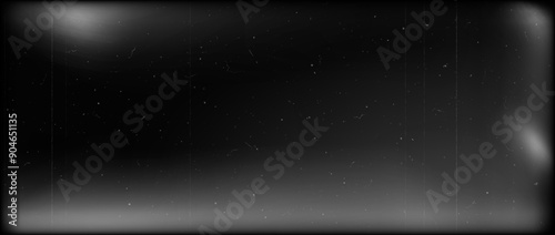 Vintage noir film frame texture. Black and white aged grain movie background. Retro photo filter template with light leak, grain, scratches, noise, dust. Nostalgic cinematic photography effect. Vector