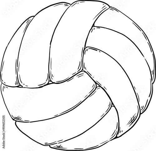 sketch volleyball sport equipment hand drawn line