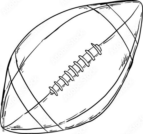 sketch american football rugby sport equipment hand drawn