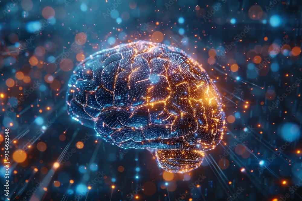 Woman's face against a backdrop of digital neural networks, symbolizing the deep connection between humans and AI. Woman's face against a backdrop of digital neural networks, symbolizing the deep connection between humans and AI.