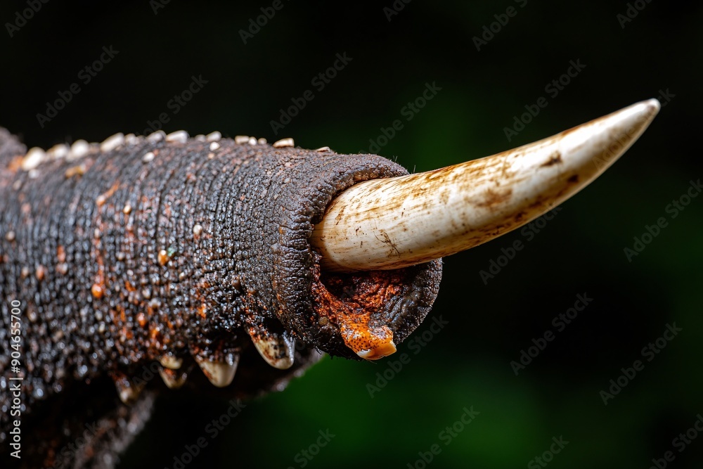 Naklejka premium A_detailed_shot_of_an_elephants_tusks