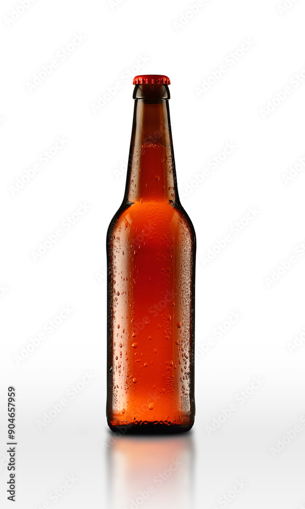 glass brown bottle with beer glass brown bottle with beer