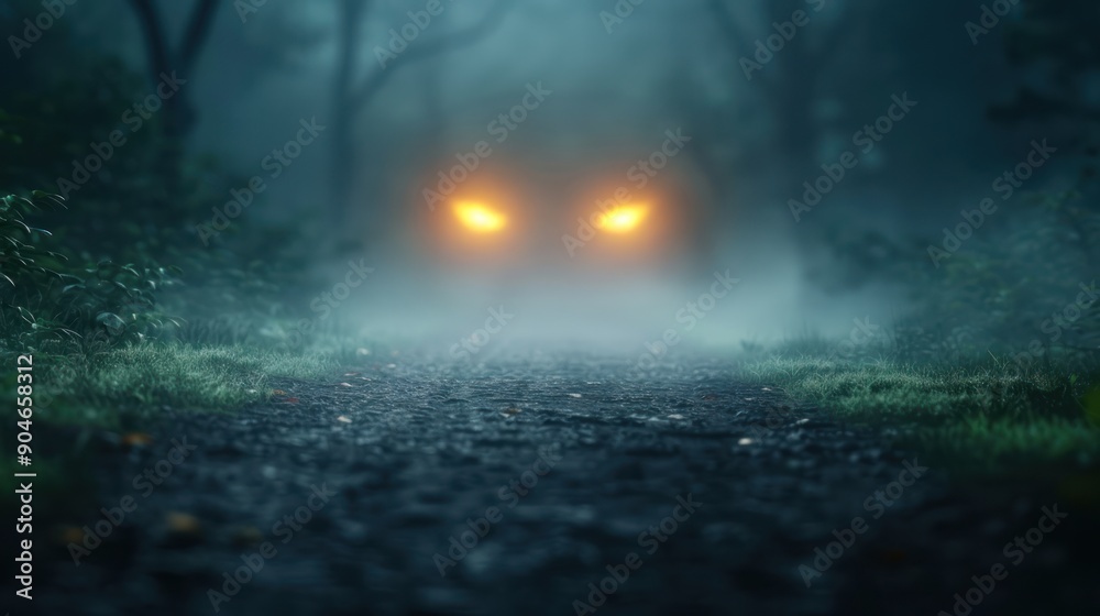 custom made wallpaper toronto digitalA creepy forest path with glowing eyes peering from the darkness and rustling leaves