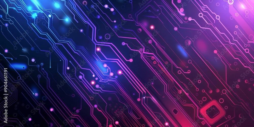 Discover futuristic circuit board technology, AI, and microchips in a captivating digital landscape Discover futuristic circuit board technology, AI, and microchips in a captivating digital landscape