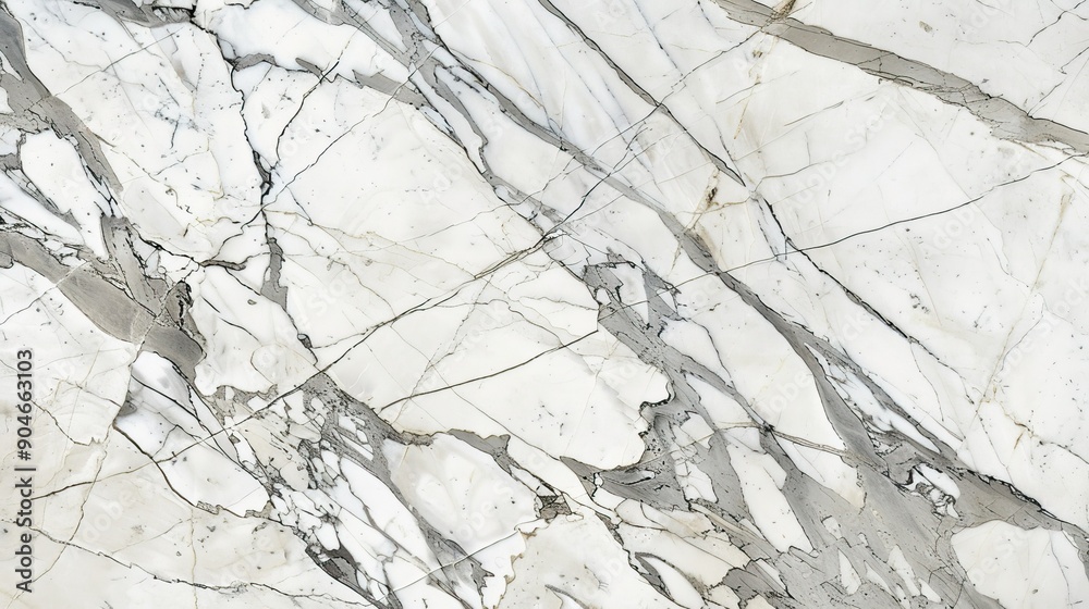 Fototapeta premium Detailed view of marble with delicate gray veining and a polished finish, highlighting its refined beauty