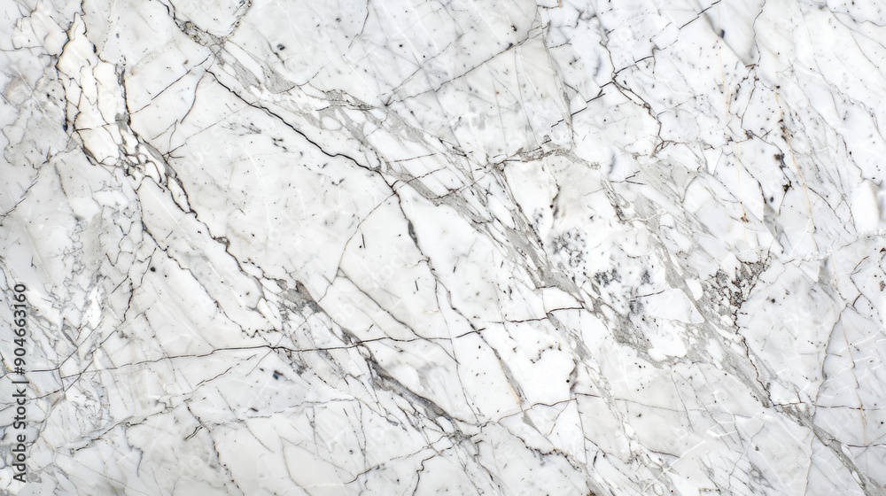 Fototapeta premium Detailed view of white marble with subtle gray veins and a polished finish, emphasizing its elegance and beauty