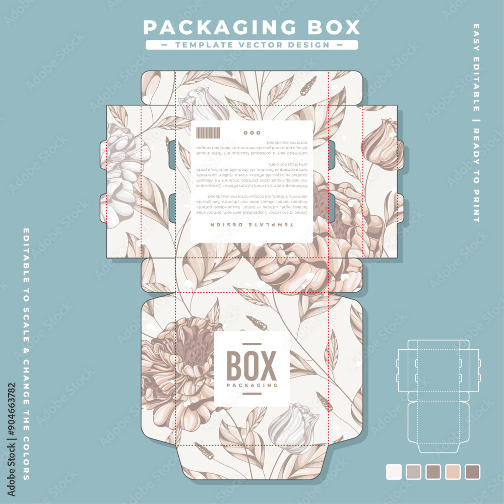Obraz premium floral box packaging template design 25