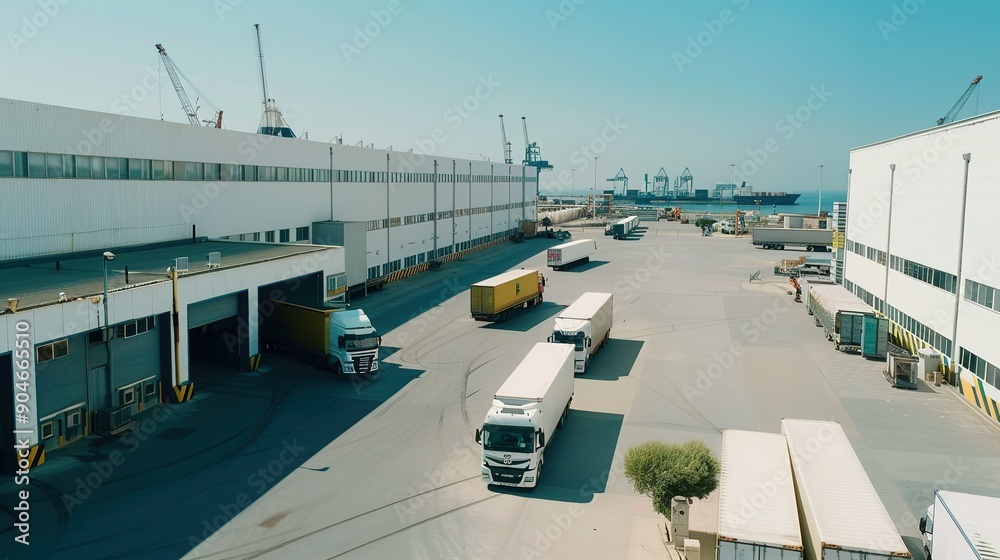Obraz premium State-of-the-Art Modern Warehouse Near Seaport