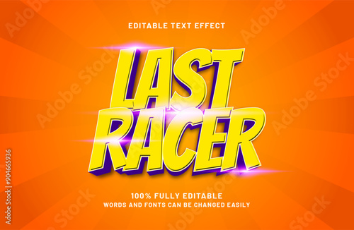 last racer editable text effect in race and game text style