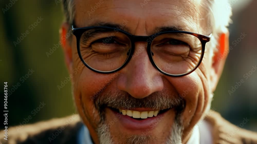Portrait of Smiling Senior Man with Glasses Portrait of Smiling Senior Man with Glasses