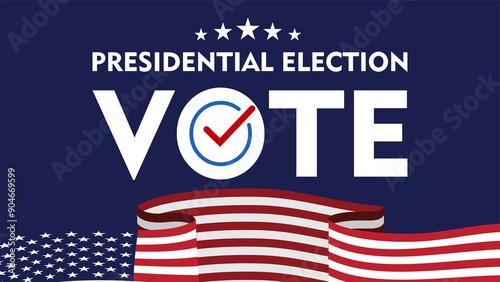 USA 2024 Presidential Elections Event Banner, background, card, poster design. Vote day 5 Nov 