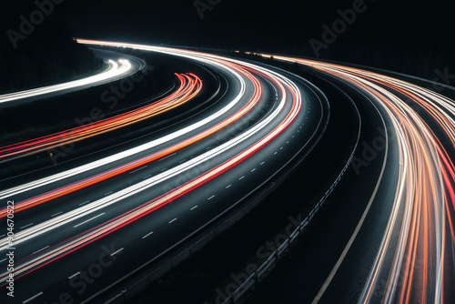 Wallpaper Mural Dramatic Timelapse of Traffic. Dynamic Transport or High-Speed Transfer Concept. Torontodigital.ca