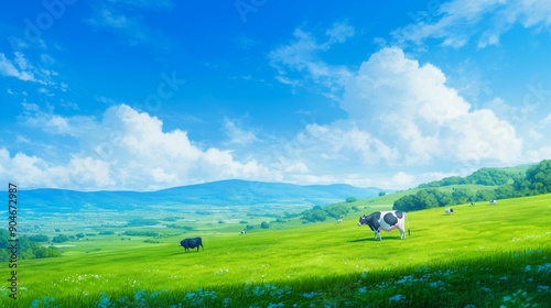 牛がいる牧場の風景14