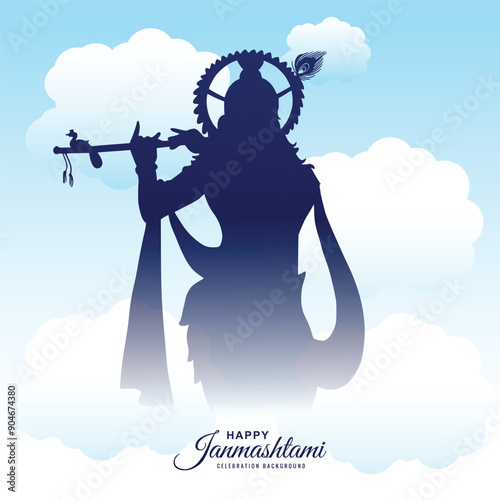 Shree krishna janmashtami festival holiday card background
