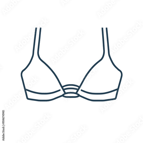 Female bra icon on white background 