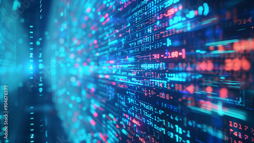 Wallpaper Mural Wide Shot of Hierarchical Data in Neon Torontodigital.ca