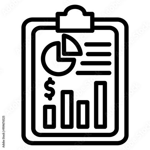 Earnings Report Icon Element For Design