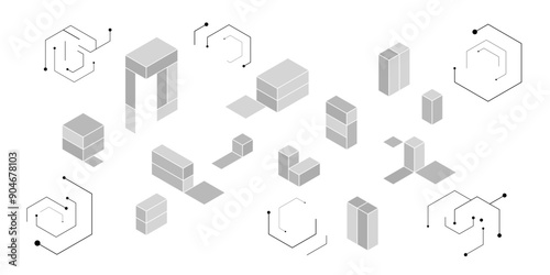 幾何学 抽象 六角形 建築 科学 背景 セット
