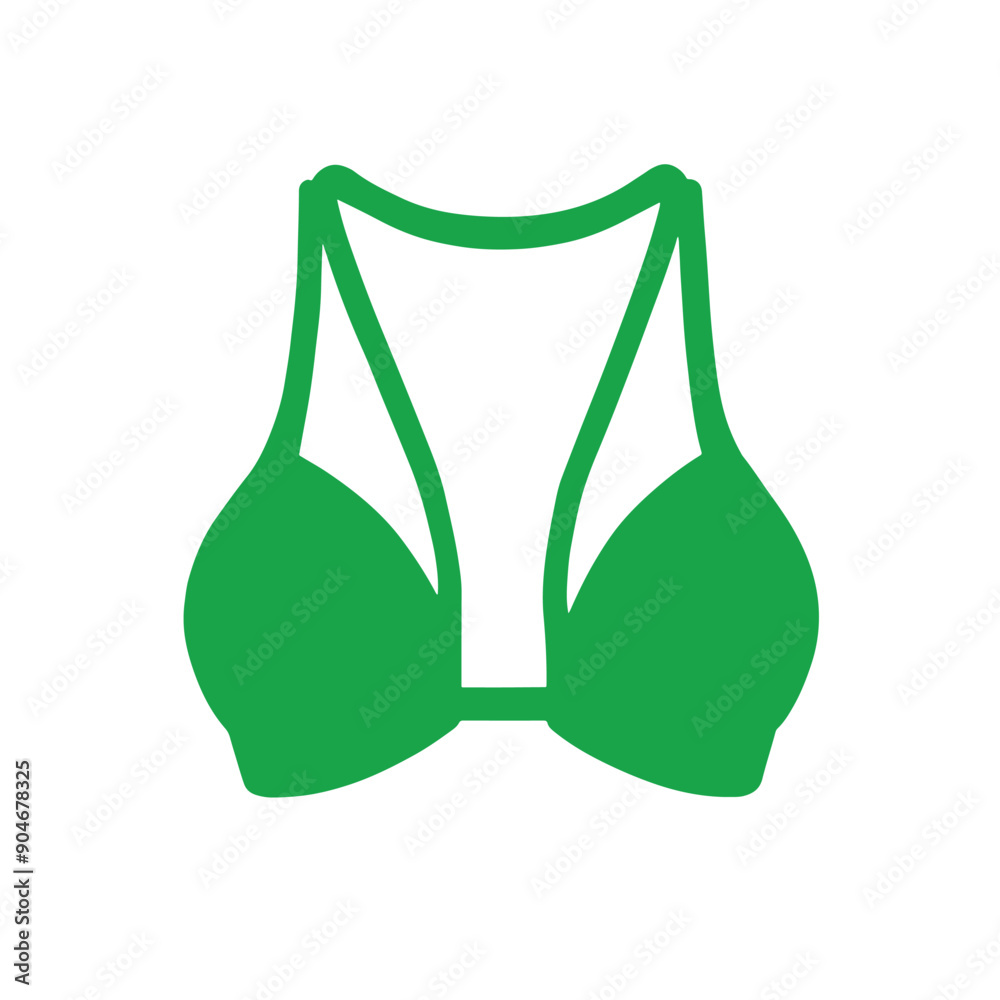 Female green bra icon on white background Female green bra icon on white background