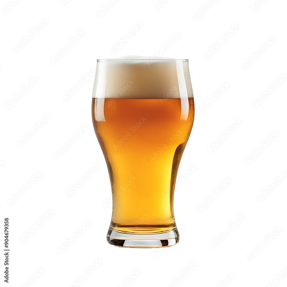 A glass of beer isolated on a transparent background, Generative AI A glass of beer isolated on a transparent background, Generative AI